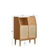 DIEYPOL Aparadores para Comedor Solid Wood Side Cabinet Modern Simple Oak Sideboard Nordic Home Small Apartment Living Room Rattan TV Side Cabinet Bufetera view 2