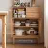 DIEYPOL Aparadores para Comedor Solid Wood Side Cabinet Modern Simple Oak Sideboard Nordic Home Small Apartment Living Room Rattan TV Side Cabinet Bufetera view 3