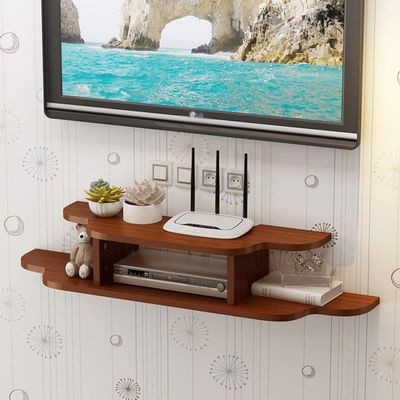 Dntum Floating Tv Console, 2 Tier Wall Mounted Tv Shelf Floating Media Console for Cable Boxes Routers Remotes Dvd Players Cd Decor-A 120Cm