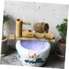 LIFKICH Ceramic Waterfall Fountain Jar Elegant Outdoor Decor for Courtyards Gardens Artistic Water Feature for Relaxation Smooth Water Room Accent view 2