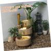 LIFKICH Ceramic Waterfall Fountain Jar Elegant Outdoor Decor for Courtyards Gardens Artistic Water Feature for Relaxation Smooth Water Room Accent view 4