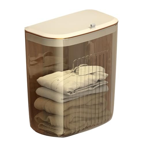 Bathroom with A Cover to Put Clothes In the Shower God Household Bathroom Transparent Wall Basket Dirty Clothes Storage Basket Dirty Clothes Basket