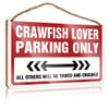 ADWD Work from Home Door Sign Crawfish Lover Parking Only Wooden Sign Spring Porch Sign Funky Home Decor(15X28CM) view 1