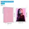 PATIKIL 3 Inch Mini Kpop Photocard Binder 2.5"x3.5" Album with 32 Pockets Small Bookshelf Love Heart Picture Holder Book for Collection 4 Pack, Pink White view 2