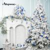 Alupssuc 112pcs Christmas Balls Ornaments Set, Shatterproof Plastic Baubles Christmas Penguin, Polar Bear for Xmas Tree Holiday Wedding Party Decorations with Hanging Strings, Blue and White view 2