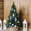 Alupssuc 112pcs Christmas Balls Ornaments Set, Shatterproof Plastic Baubles Christmas Penguin, Polar Bear for Xmas Tree Holiday Wedding Party Decorations with Hanging Strings, Blue and White view 4