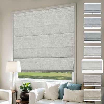 UrMoon Cordless Roman Shade for Windows Waterproof Blackout Roman Shades for Door Fabric Window Blinds for Home, Sand Color(40% Brown), 22" W x 64" H