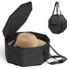 SLEEPING LAMB Hat Box for Travel and Storage, Collapsible Cowboy Cap Organizer for Closet with Handles, Hat Boxes for Men and Women Storage Large Cap Case Carrier with Cardbord, Black view 1