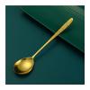 Dessert Spoons Brass Spoon Household Spoon Thickened Solid Pure Handmade Long Handle Spoon Tableware Eating Spoon(E) view 1