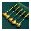 Dessert Spoons Brass Spoon Household Spoon Thickened Solid Pure Handmade Long Handle Spoon Tableware Eating Spoon(E) view 3