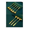 Dessert Spoons Brass Spoon Household Spoon Thickened Solid Pure Handmade Long Handle Spoon Tableware Eating Spoon(E) view 4