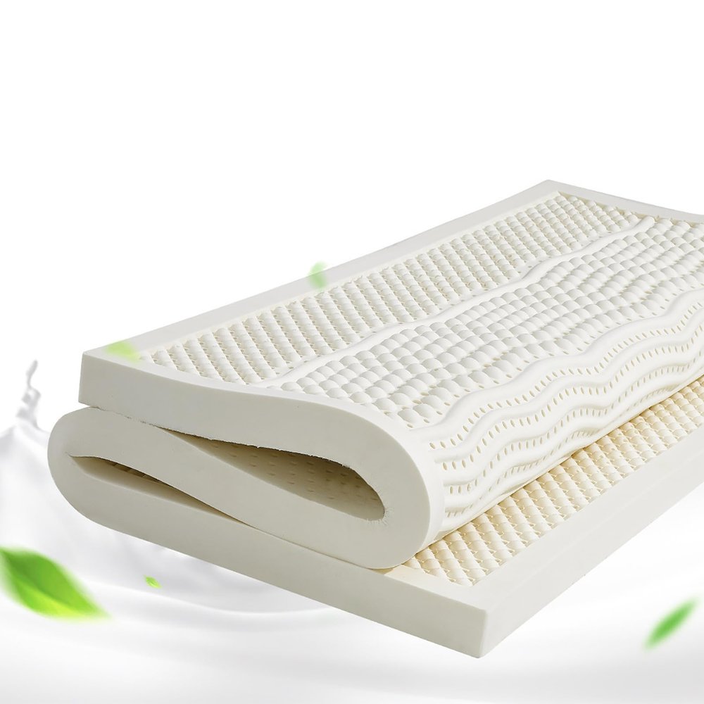 ABJGHYUT Latex Mattress 100% Latex, Medium Soft 7 Zones Orthopaedic Mattress Removable Cover, 2/3/4 inch Natural Latex Mattress,7.5cm,135x190cm