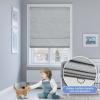 UrMoon Cordless Roman Shade for Windows Waterproof Blackout Roman Shades for Door Fabric Window Blinds for Home, Granite Gray(40% Gray), 24 1/2" W x 72" H view 4