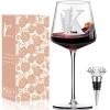 Physkoa Personalized Wine Glass-Initial Wine Glass Gifts for Women(Etched Dishwasher Safe),Customized Monogrammed Valentines Day Gift for Her/Mom/Wife/Best Friend/Sister-Letter K view 1