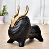 295 Handicrafts Black Yak Sculpture for Home Decor with Golden Horned Showpiece Figurine view 1