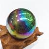 NSIXSURIM Crystal Titanium Quartz Crystal Ball Angel Aura Gemstone Magic Sphere Can be Used for Crystals and Stones(Metal Colour) view 1