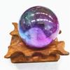 NSIXSURIM Crystal Titanium Quartz Crystal Ball Angel Aura Gemstone Magic Sphere Can be Used for Crystals and Stones(Metal Colour) view 2
