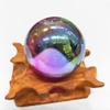 NSIXSURIM Crystal Titanium Quartz Crystal Ball Angel Aura Gemstone Magic Sphere Can be Used for Crystals and Stones(Metal Colour) view 3