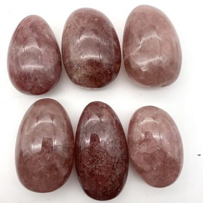 NSIXSURIM Crystal Strawberry Quartz Gem Crystal Polished Palm Raw Stones Irregular Shape Home Decoration Gifts Can be Used for Crystals and Stones