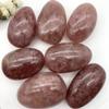NSIXSURIM Crystal Strawberry Quartz Gem Crystal Polished Palm Raw Stones Irregular Shape Home Decoration Gifts Can be Used for Crystals and Stones view 2