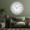 SIGNLEADER Metal Wall Clock Decor, Classical Pattern Roman Numerals Wall Sculpture Round Clock Silent Battery Operated Hangings Home Decoration for Living Room, Kitchen, Bathroom, Bedroom - 24" White view 1
