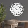 SIGNLEADER Metal Wall Clock Decor, Classical Pattern Roman Numerals Wall Sculpture Round Clock Silent Battery Operated Hangings Home Decoration for Living Room, Kitchen, Bathroom, Bedroom - 24" White view 3