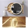 ZXCVBNAS Round Medicine Cabinets for Bathroom with Mirror,Medicine Cabinet50/60/70cm Farmhouse Bathroom Cabinet with Circle Wall Mounted Vanity MirrorSolid Wood Mirror Cabinet(D,D60cm/24in) view 4