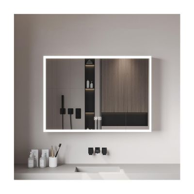 ZXCVBNAS Bathroom Medicine CabinetMedicine cabinets for BathroomVanity Mirror, Anti-Fog Lighted Bathroom Cabinet Mirror Cabinetwith Touch SwitchWall Mounted Makeup Mirror(W100cm/39in)