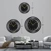 SIGNLEADER Metal Wall Clock Decor, Swirl Pattern Arabic Numeral Wall Art Sculpture Round Clock Silent Battery Operated Hangings Home Decoration for Living Room, Kitchen, Bathroom, Bedroom - 30" Black view 4