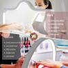 Half Moon Light for Nail Desk, 34.5In Foldable Square Nail Tech Lamp with Phone Holder, 3000-6000K Dimmable Half Moon Manicure Light for Lash Eyelash Extension, Tattoo, Eyebrows, Crafts (White, A) view 3