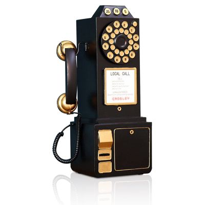 Antique Telephone -Rotary Dial Landline Phone Model Vintage Classic Phone Props 9.8''L x 6.3''W x 19.7''H Black Retro Wall Mounted Crafts Ornaments Cafe Bar Window Booth Decoration