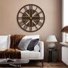 SIGNLEADER Metal Wall Clock Decor, Union Jack Inspired Roman Numeral Wall Art Sculpture Clock Silent Battery Operated Hangings Home Decoration for Living Room, Kitchen, Bathroom, Bedroom - 30" Bronze view 1
