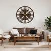 SIGNLEADER Metal Wall Clock Decor, Union Jack Inspired Roman Numeral Wall Art Sculpture Clock Silent Battery Operated Hangings Home Decoration for Living Room, Kitchen, Bathroom, Bedroom - 30" Bronze view 2