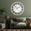 SIGNLEADER Metal Wall Clock Decor, Basketball Pose Sports Wall Art Sculpture Round Clock Silent Battery Operated Hangings Home Decoration for Living Room, Kitchen, Bathroom, Bedroom - 30" White view 1
