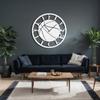 SIGNLEADER Metal Wall Clock Decor, Basketball Pose Sports Wall Art Sculpture Round Clock Silent Battery Operated Hangings Home Decoration for Living Room, Kitchen, Bathroom, Bedroom - 30" White view 2
