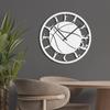 SIGNLEADER Metal Wall Clock Decor, Basketball Pose Sports Wall Art Sculpture Round Clock Silent Battery Operated Hangings Home Decoration for Living Room, Kitchen, Bathroom, Bedroom - 30" White view 3