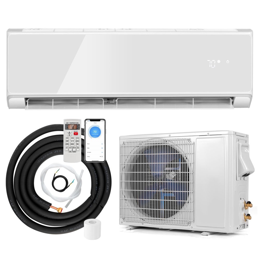 ARLIME 12000 BTU Wifi Enabled Mini Split Air Conditioner & Heater, 22 SEER2 208-230V Inverter AC Unit Cools Rooms up to 750 Sq. Ft, Energy Efficient Split Wall AC w/Heat Pump & Installation Kit