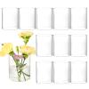 DNANAOL 12pcs Glass Cylinder Vases for Centerpieces - 4 inch Clear Glass Flowers Vases Bulk, Hurricane Candle Holders Floating Candle Vases for Table Centerpiece Formal Dinners Home Decor view 1