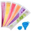 100PCS BPA-free disposable popsicle popsicle mold bags, zipper seal, suitable for yogurt bars, fruit bars, popsicles, chocolate milk bars, etc., equipped with funnel (1) view 1