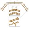 Mayrhyme Warm Gold Double Corner Window Curtain Rods with Aluminum End Cap Finials and Brackets,1 Inch Diameter Dual Bay Window Curtain Rods, Adjustable 2 Sided 20-36" and 36-72" Center Double Rod view 1