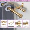Mayrhyme Warm Gold Double Corner Window Curtain Rods with Aluminum End Cap Finials and Brackets,1 Inch Diameter Dual Bay Window Curtain Rods, Adjustable 2 Sided 20-36" and 36-72" Center Double Rod view 2