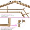 Mayrhyme Warm Gold Double Corner Window Curtain Rods with Aluminum End Cap Finials and Brackets,1 Inch Diameter Dual Bay Window Curtain Rods, Adjustable 2 Sided 20-36" and 36-72" Center Double Rod view 4