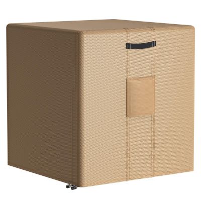BROSYDA Central Large Air Conditioner Cover for Outside Units, Waterproof & Windproof Outdoor AC Units Cover Brown (30x30"x32" Inch)