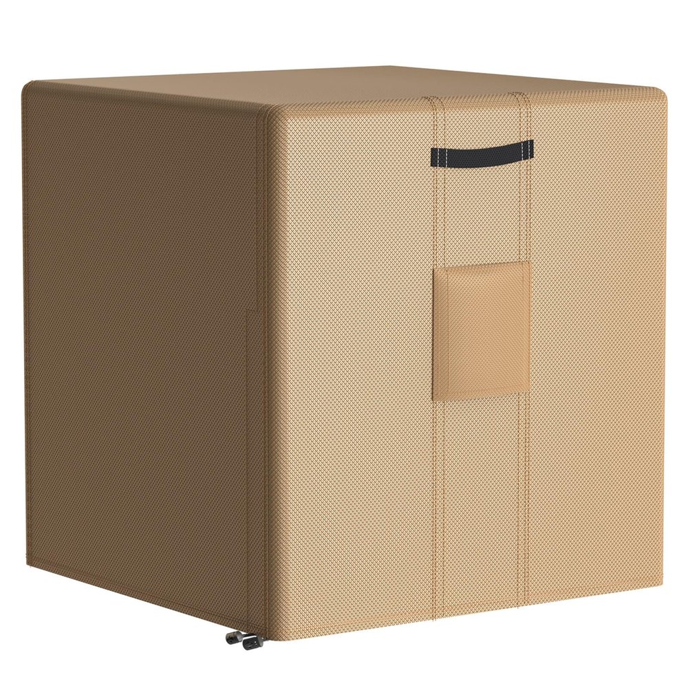 BROSYDA Central Large Air Conditioner Cover for Outside Units, Waterproof & Windproof Outdoor AC Units Cover Brown (30x30"x32" Inch)