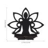 HOLIDYOYO Break Resistance Buddha Lotus Shaped Floating Wood Shelf Wall Decor for Home Office Study Room Festival Party view 3
