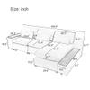 Brabrety L-shaped Modular Sectional Sofa with Removable Back Cushions,3 Pillows and 2 Storage Spaces,Suitable for Living rooms,Offices and Apartments (Beige~004) view 2