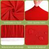 12 Pcs Spandex Picnic Table Cloth, Elastic Fitted Tablecloths for 8 Foot Rectangle Tables, Washable Patio Table Top Cap Cover for Indoor, Outdoor, Camping, Banquet, Parties (Red, 30"x96") view 3
