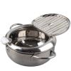FLEXMAN Deep Fryer Pot, Detachable Stainless Steel Japanese Style Tempura Fryer Pan with Oil Drip Drainer Rack and Thermometer for Kitchen French Fries Chicken (S Size 20cm / 7.9in) view 1