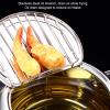 FLEXMAN Deep Fryer Pot, Detachable Stainless Steel Japanese Style Tempura Fryer Pan with Oil Drip Drainer Rack and Thermometer for Kitchen French Fries Chicken (S Size 20cm / 7.9in) view 2