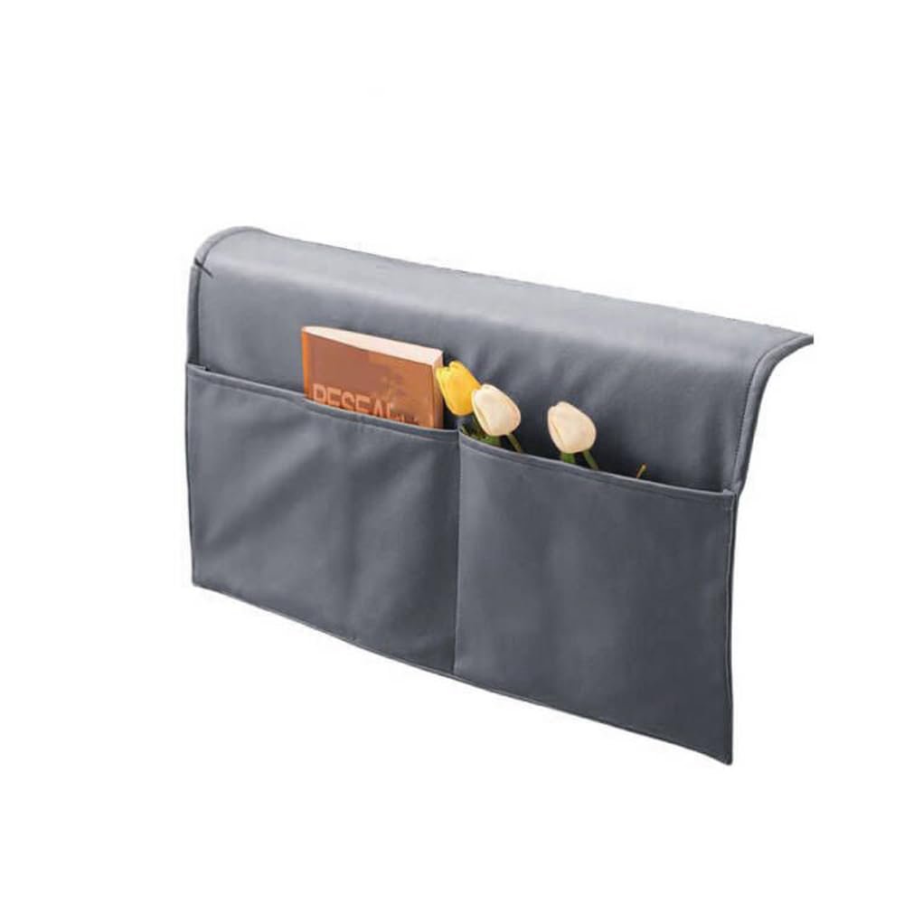 ITODA Armrest Organizer for Sofa Couch Arm Chair, Hanging Home Recliner Sorting Caddy with 2 Pockets TV Remote Control Holder Storage Bag for Magazine, Phone, Books